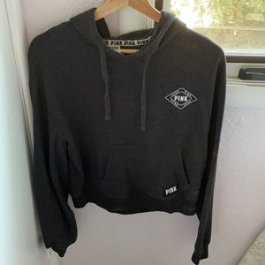 Semi Cropped Pink Hoodie